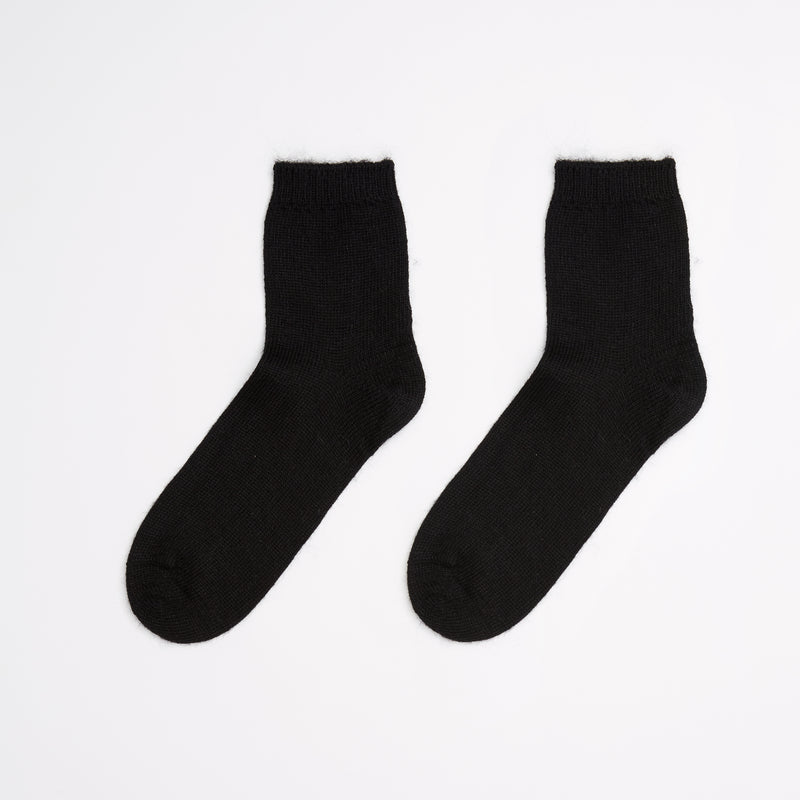 Women's Black Mohair Anklet Socks