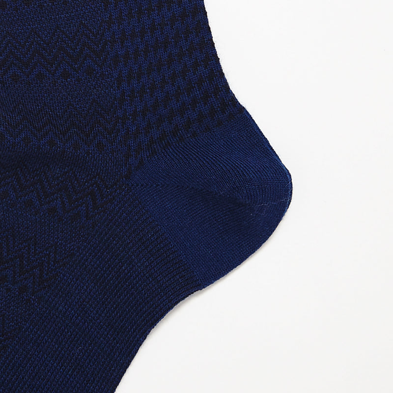 Size Small Cobalt Zigzag Merino Wool Socks