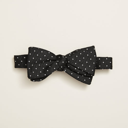 Cross Spot Black & White Self-Tie Bow Tie