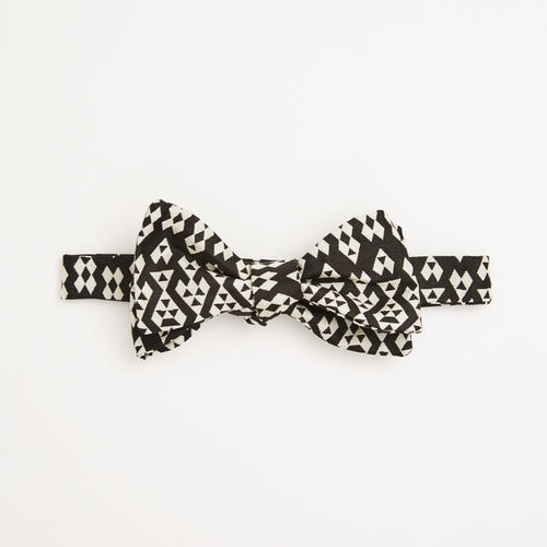 Black Harlequin Silk Self-Tie Bow Tie