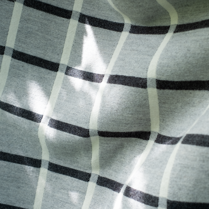Grey Deco Check Wool Throw - A.L.Smith