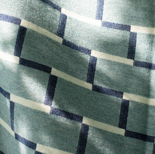 Indigo / Aqua Steps Wool Throw - A.L.Smith