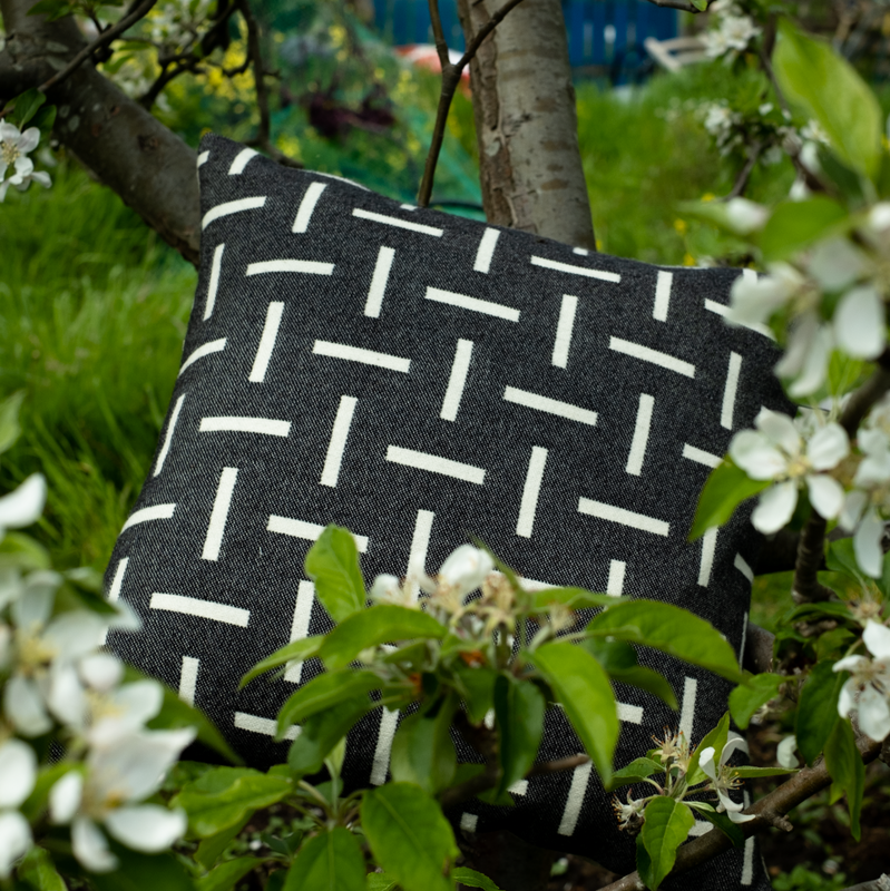 Graphite / Ecru Dash Cushion Cover -  A.L.Smith