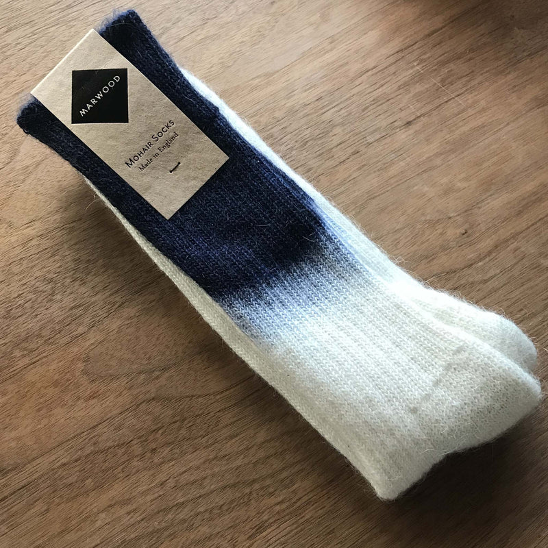 Size Large - Dip Dye Heavy Knit Mohair Socks