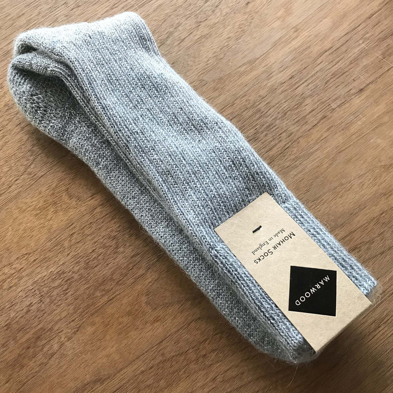 Size Large - Grey Heavy Knit Mohair Socks