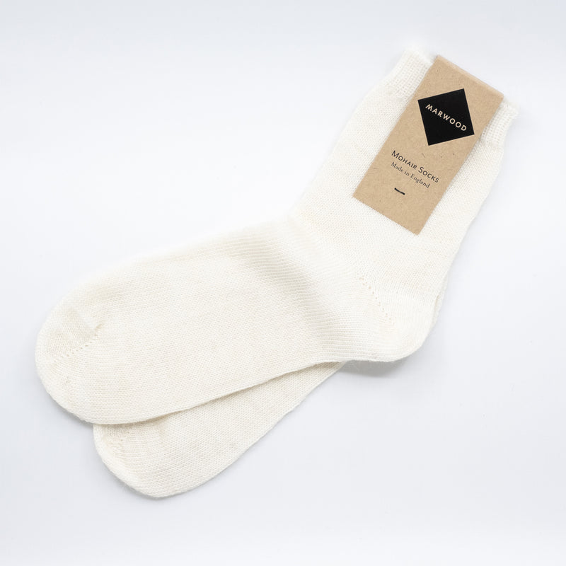 Women's Cream Mohair Anklet Socks