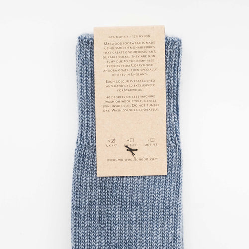 Soft Blue Heavy Knit Mohair Socks