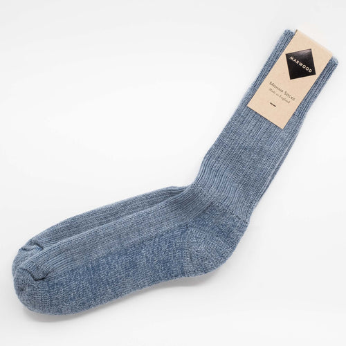 Soft Blue Heavy Knit Mohair Socks