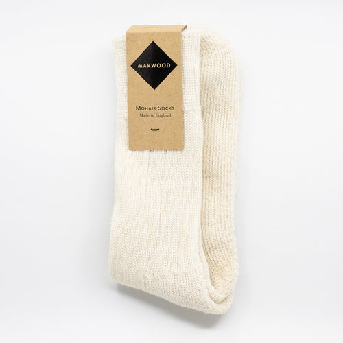 Cream Heavy Knit Mohair Socks