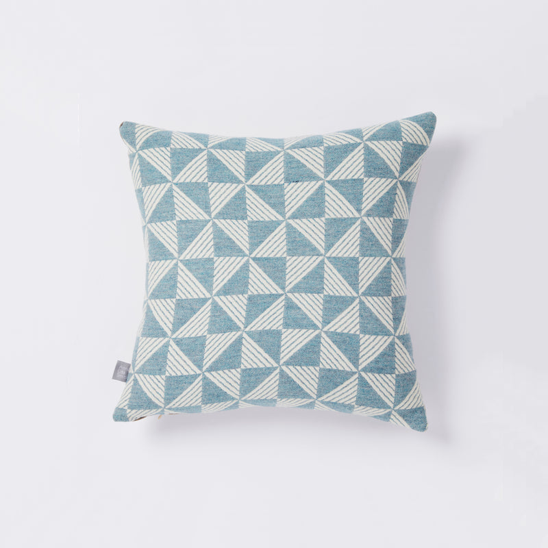 Aqua / Ecru Porto Cushion Cover - A.L.Smith