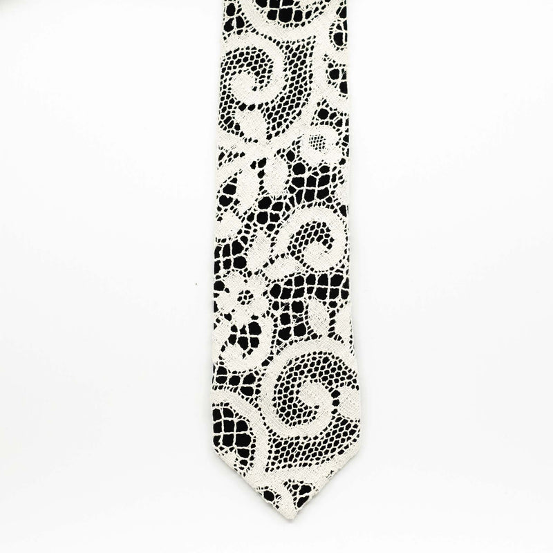 Swirl Ecru Lace Tie