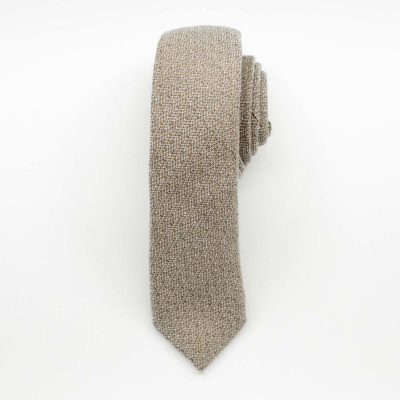 Taupe Herringbone Wool Tie