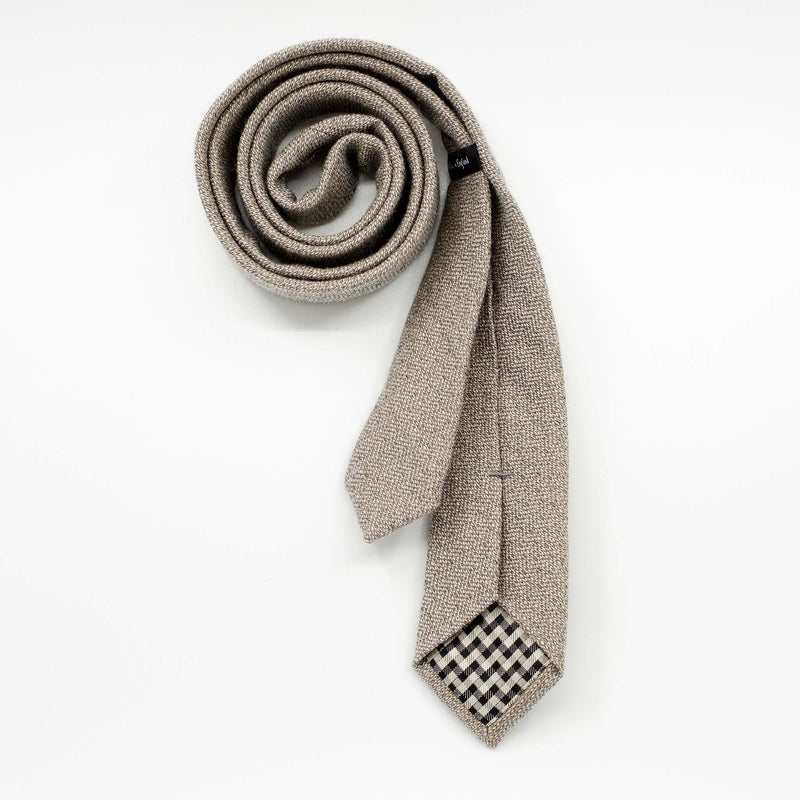 Taupe Herringbone Wool Tie