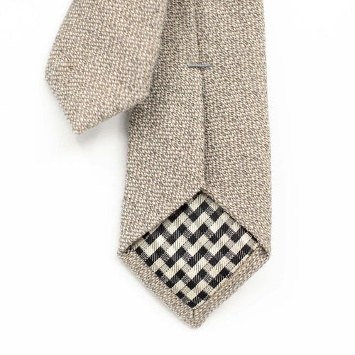 Taupe Herringbone Wool Tie