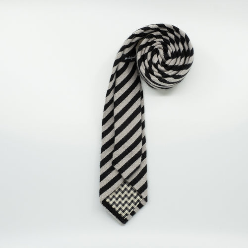 Mink Black Stripe Silk Tie