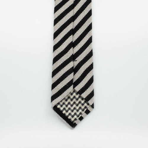 Mink Black Stripe Silk Tie