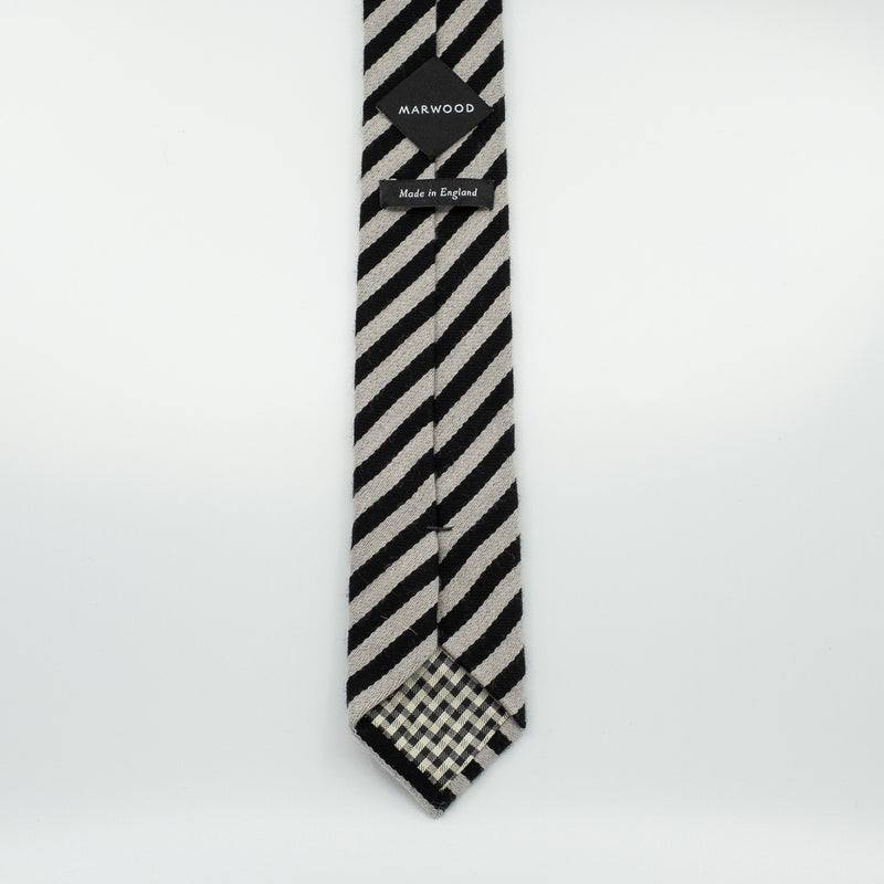 Mink Black Stripe Silk Tie