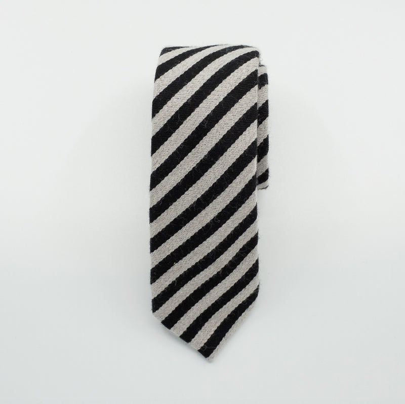 Mink Black Stripe Silk Tie