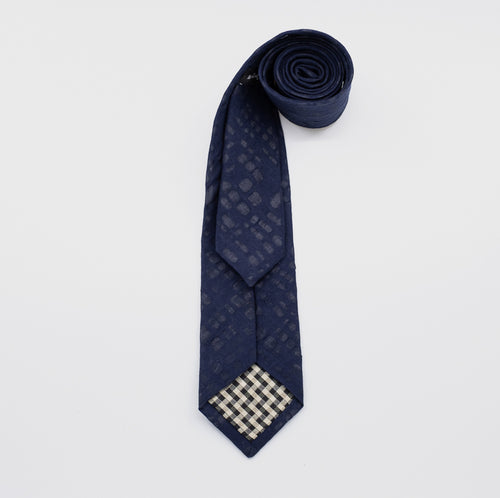 Navy Spot Cotton Tie