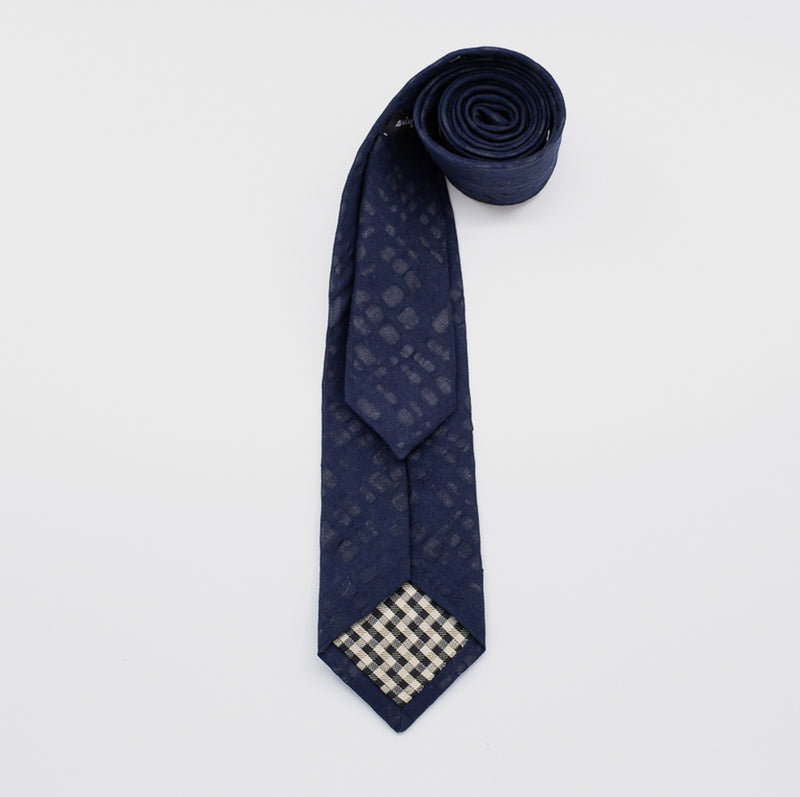 Navy Spot Cotton Tie