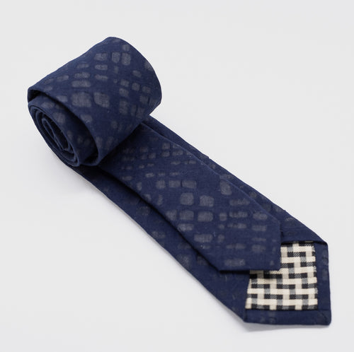 Navy Spot Cotton Tie