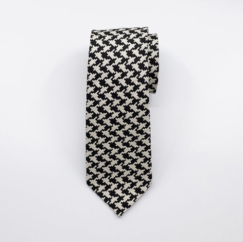 Monochrome Houndstooth Tie