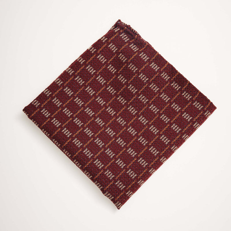 Burgundy Dash Stripe Pocket Square