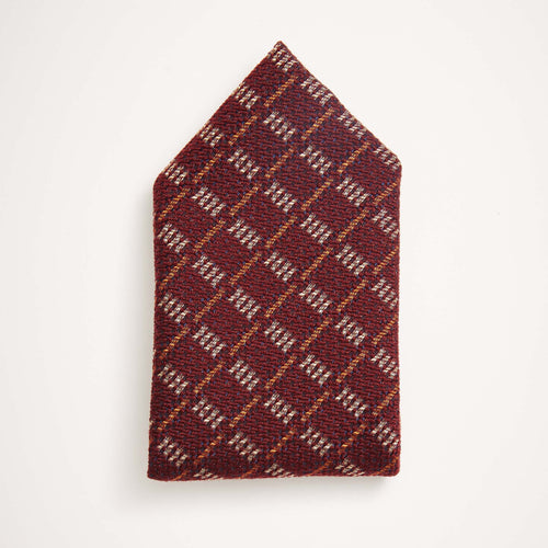 Burgundy Dash Stripe Pocket Square