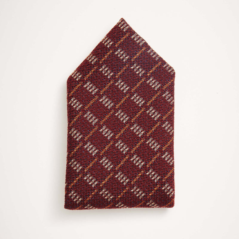 Burgundy Dash Stripe Pocket Square
