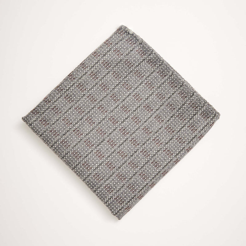 Grey Dash Stripe Pocket Square