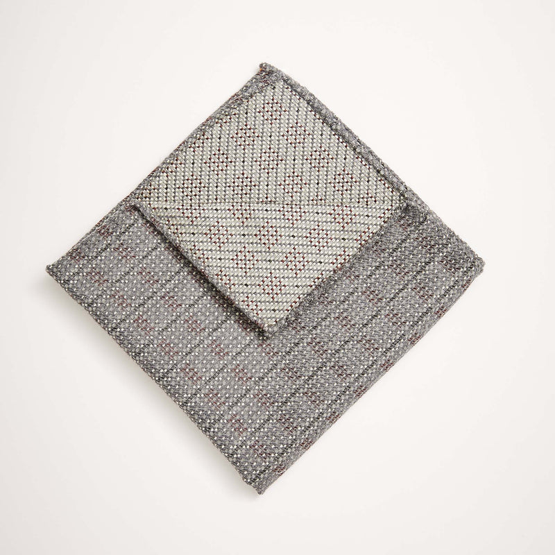 Grey Dash Stripe Pocket Square