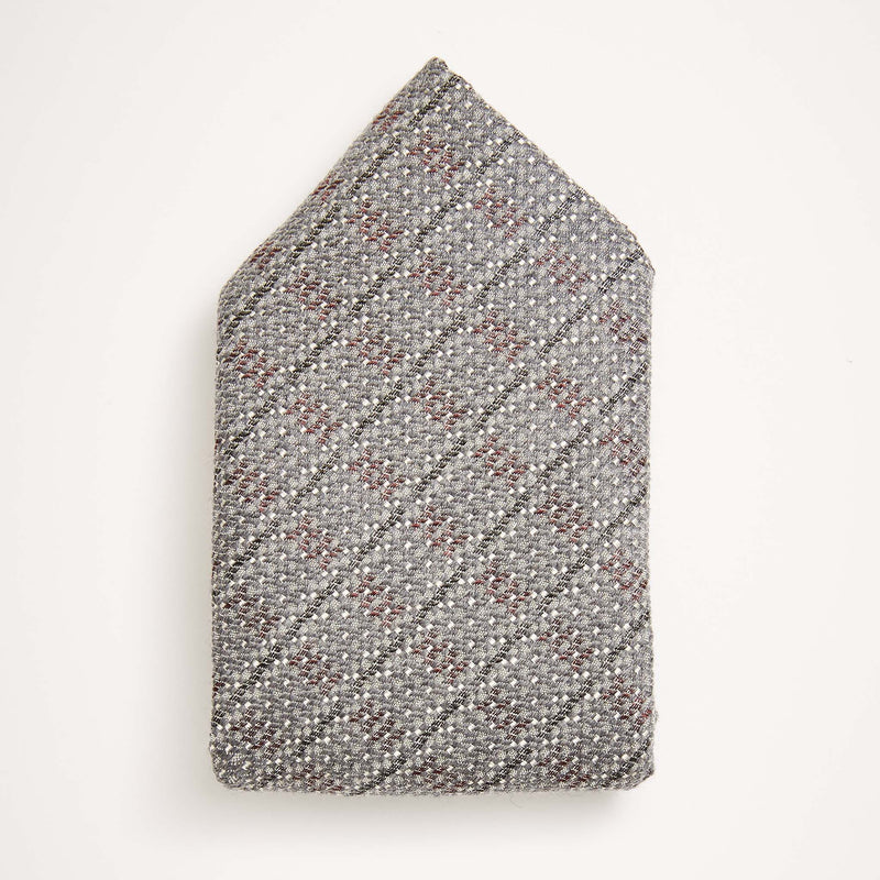 Grey Dash Stripe Pocket Square