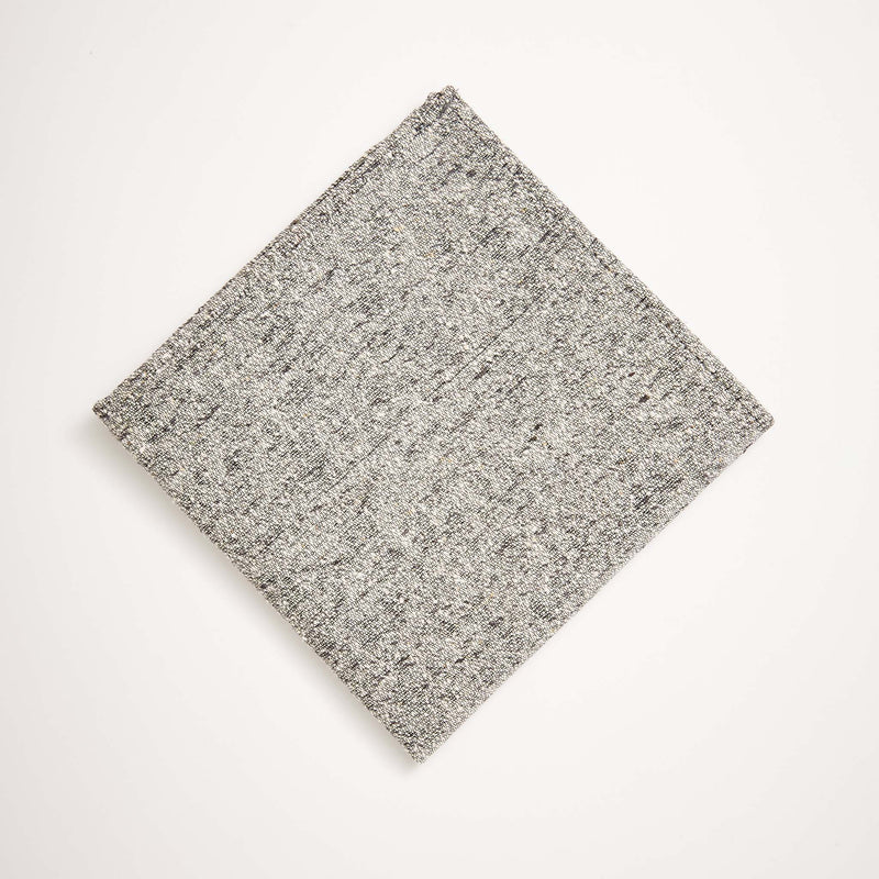 Grey Slub Silk Pocket Square