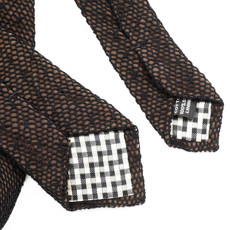 Chocolate Black Mesh Lace Tie