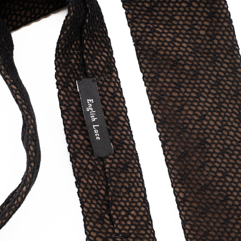Chocolate Black Mesh Lace Tie