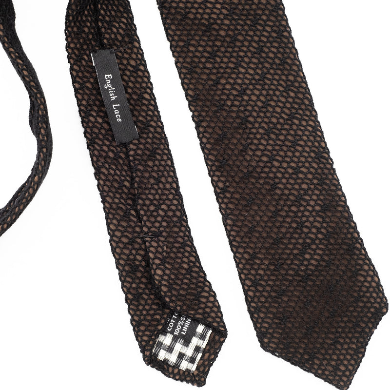 Chocolate Black Mesh Lace Tie