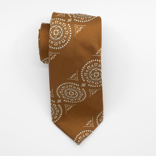 Copper Stripe Medallion Tie