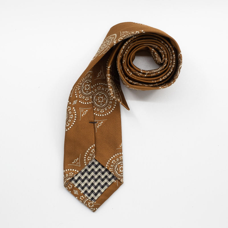 Copper Stripe Medallion Tie