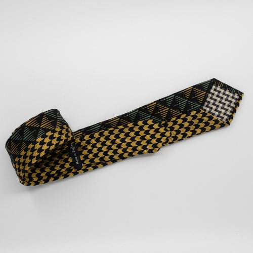 Gold & Emerald Split Design Tie