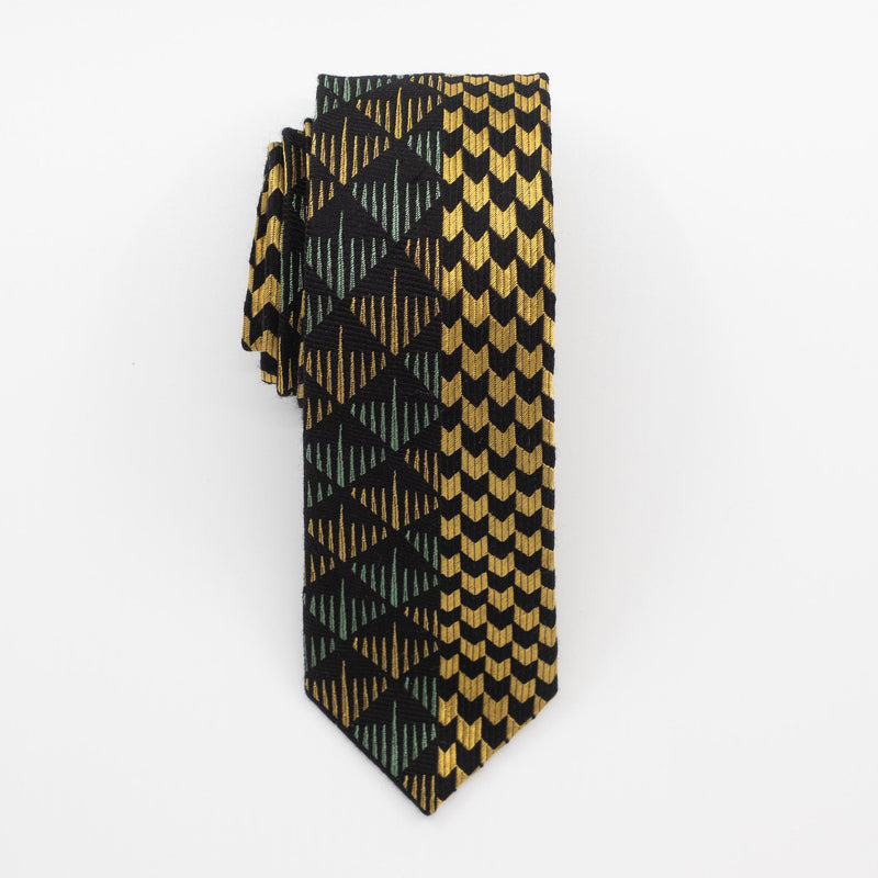 Gold & Emerald Split Design Tie