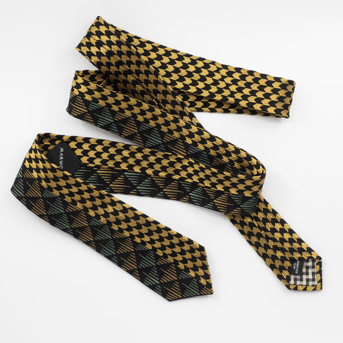 Gold & Emerald Split Design Tie